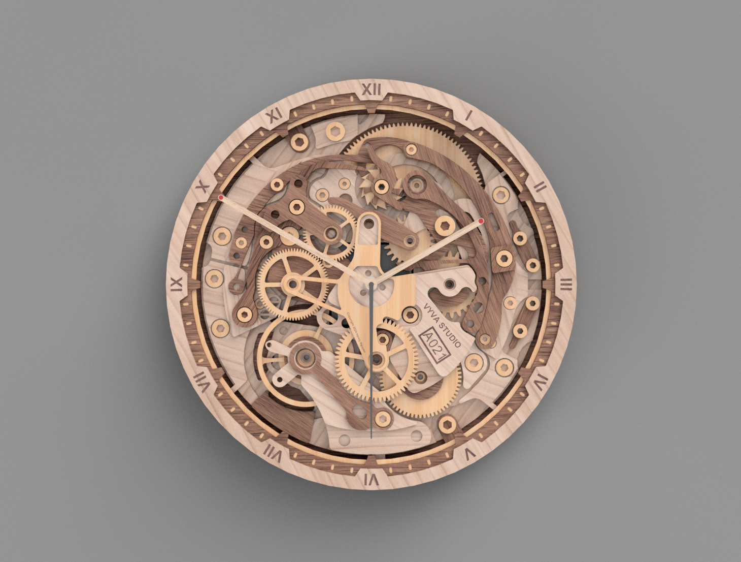 3D Gear Wall Clock SVG: Laser Cut Steampunk Art (Digital Download)