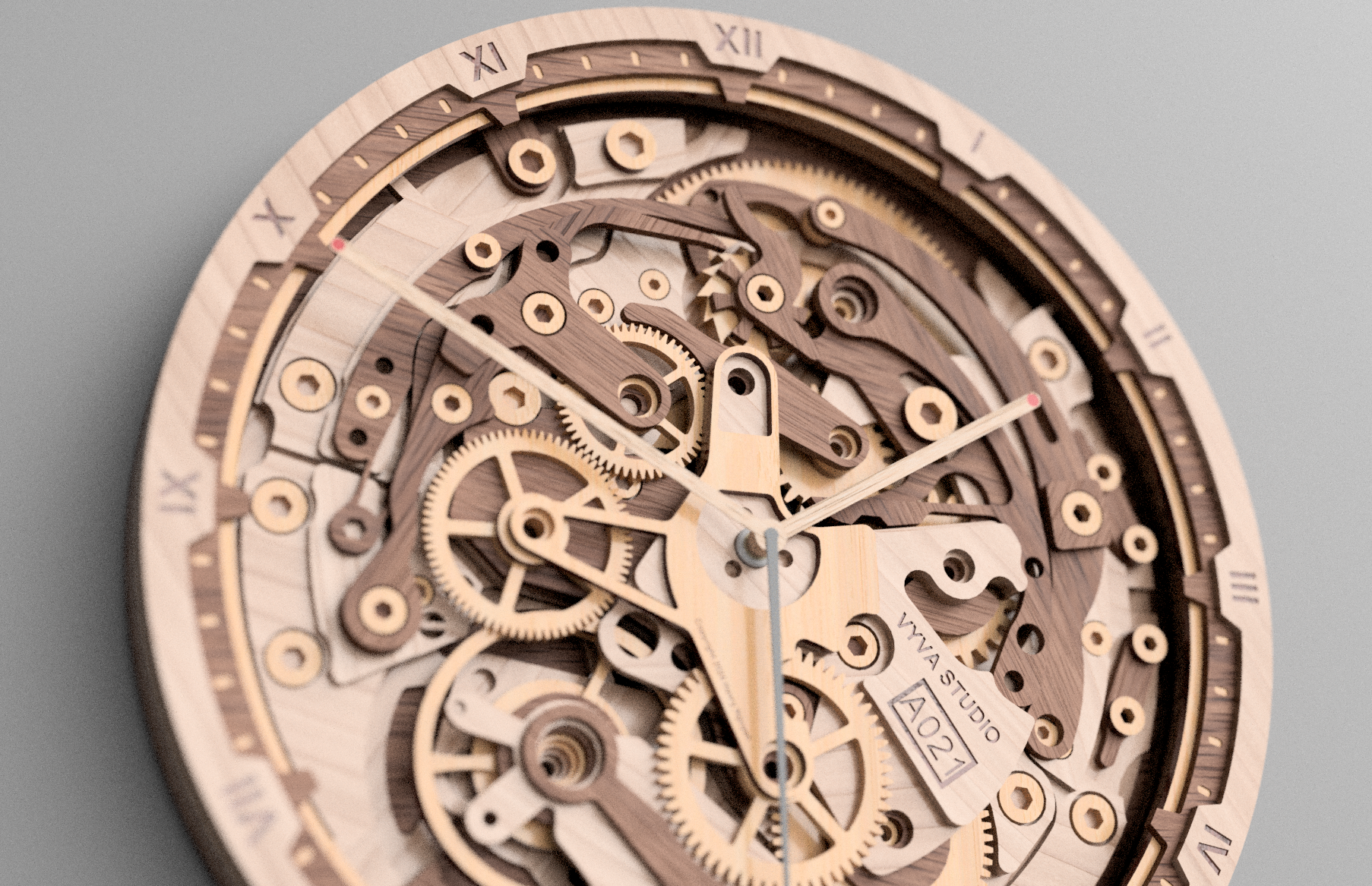 3D Gear Wall Clock SVG: Laser Cut Steampunk Art (Digital Download)