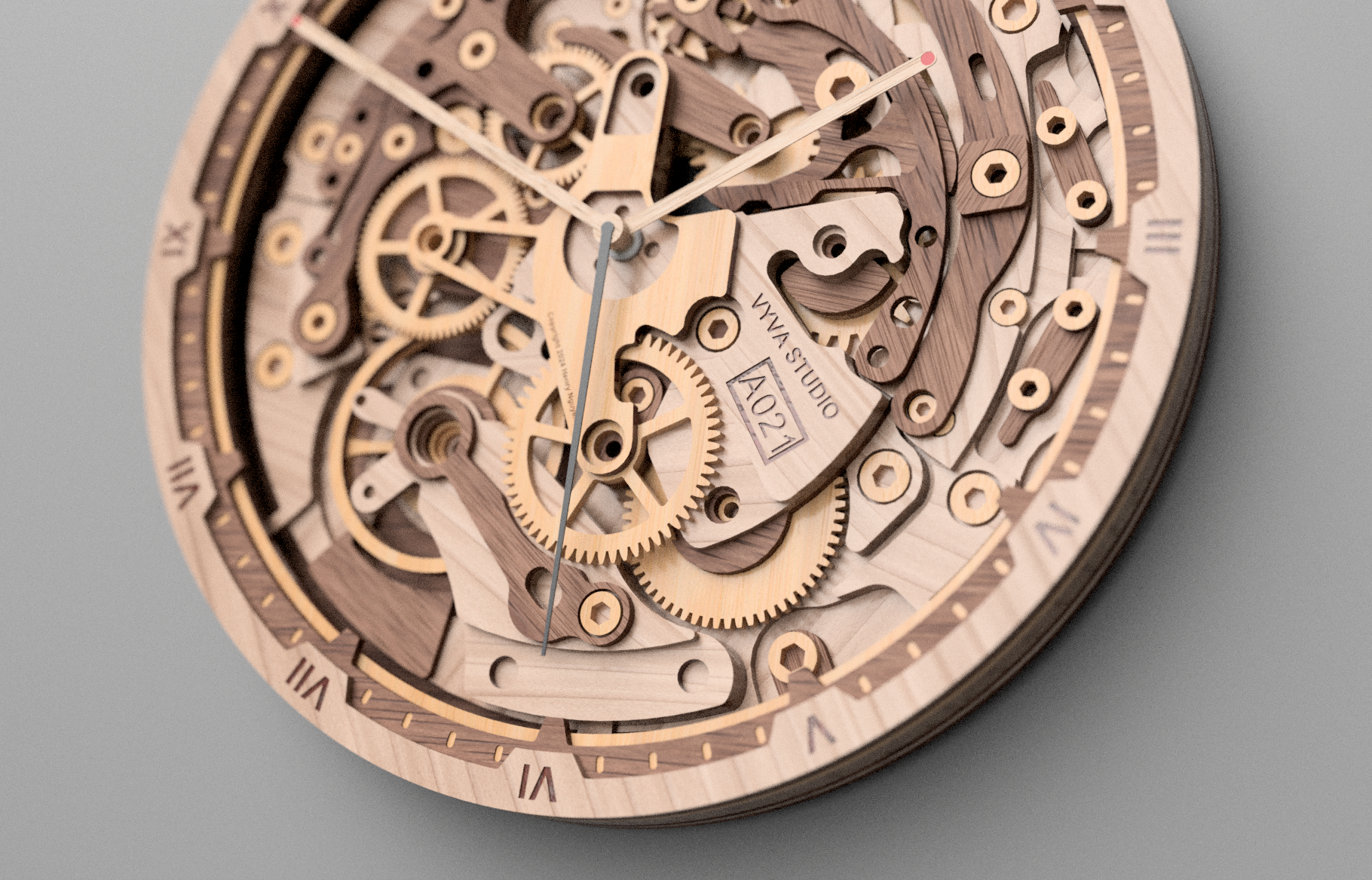 3D Gear Wall Clock SVG: Laser Cut Steampunk Art (Digital Download)