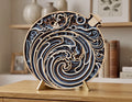 3D Ocean Wave Mandala SVG | Layered Coastal Wall Art | Nautical Ocean Decor