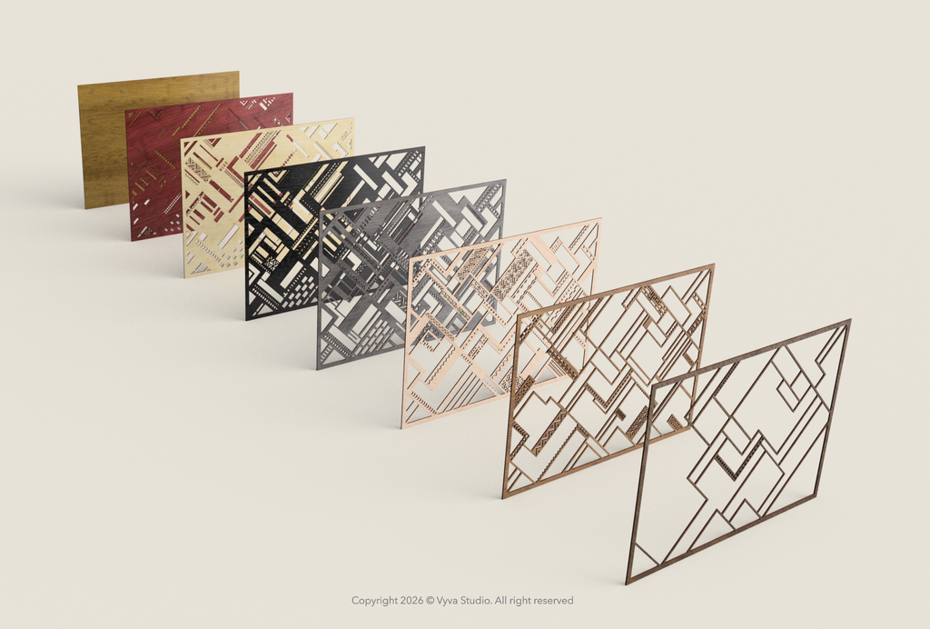3D Geometric Tapestry Laser Cut File, Layered Tribal Wall Art, Intricate Mosaic Design