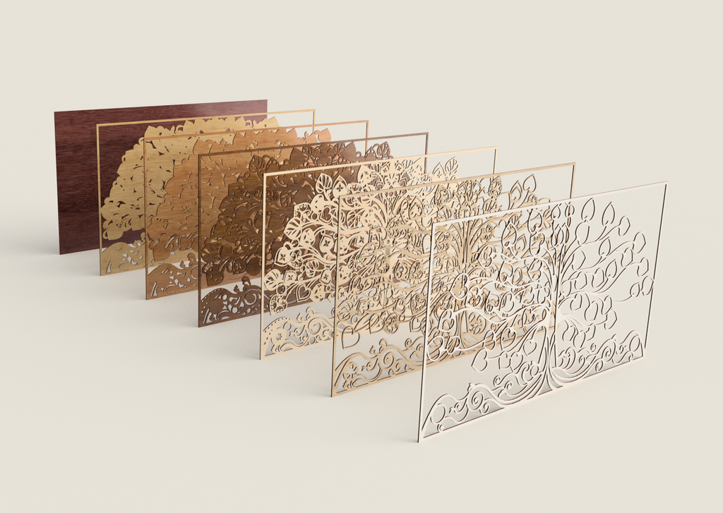 3D Tree of Life Laser Cut File, Layered Mandala Wood Art