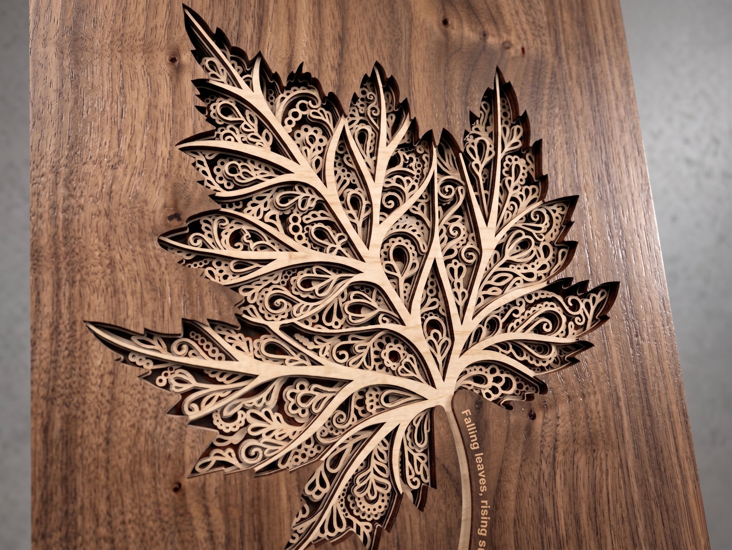 Maple Leaf – 3D Laser Cut Wall Art SVG | Intricate Botanical Leaf Design | Fall Decor Mandala Style | Cricut & CNC File for Laser Cutting