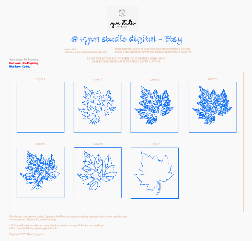 Maple Leaf – 3D Laser Cut Wall Art SVG, Intricate Botanical Leaf Design, Fall Decor Mandala Style - A0017