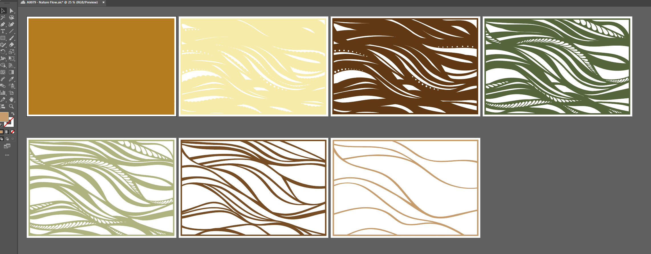 Nature Flow, 3D Layered Wall Art, Laser Cut File - A0079