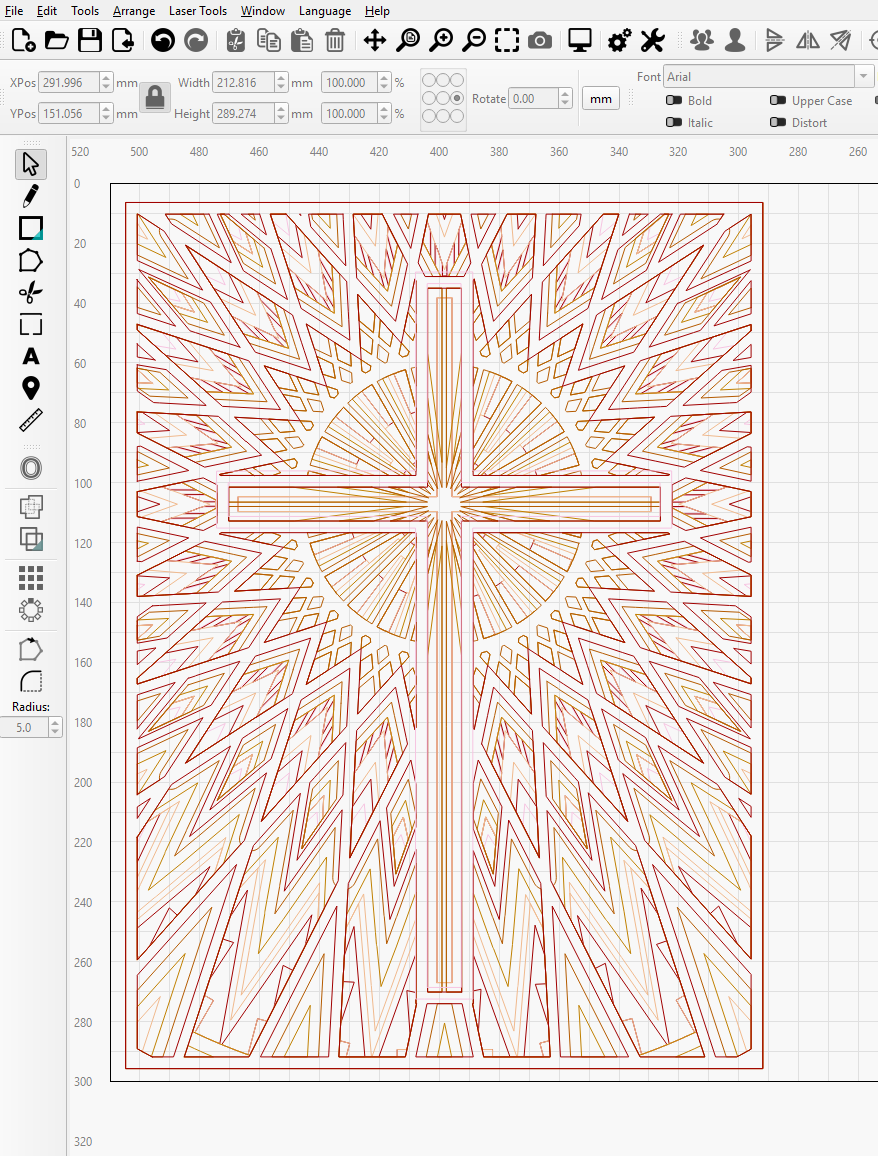 3D Cross Wall Art Laser Cut File – Radiant Faith | Christian Layered Mandala Design