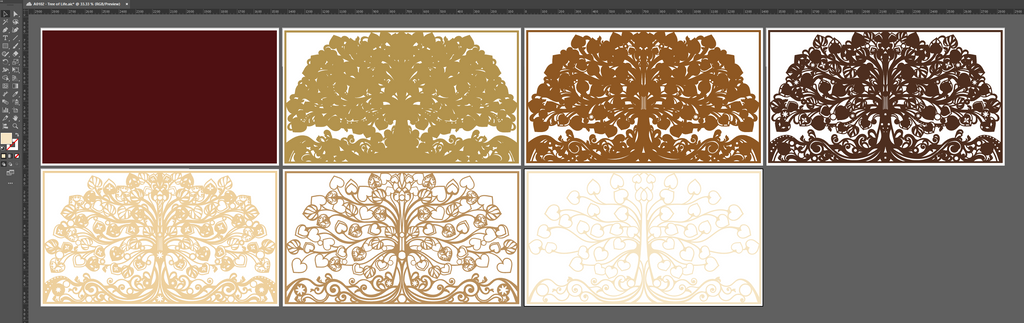 3D Tree of Life Laser Cut File, Layered Mandala Wood Art