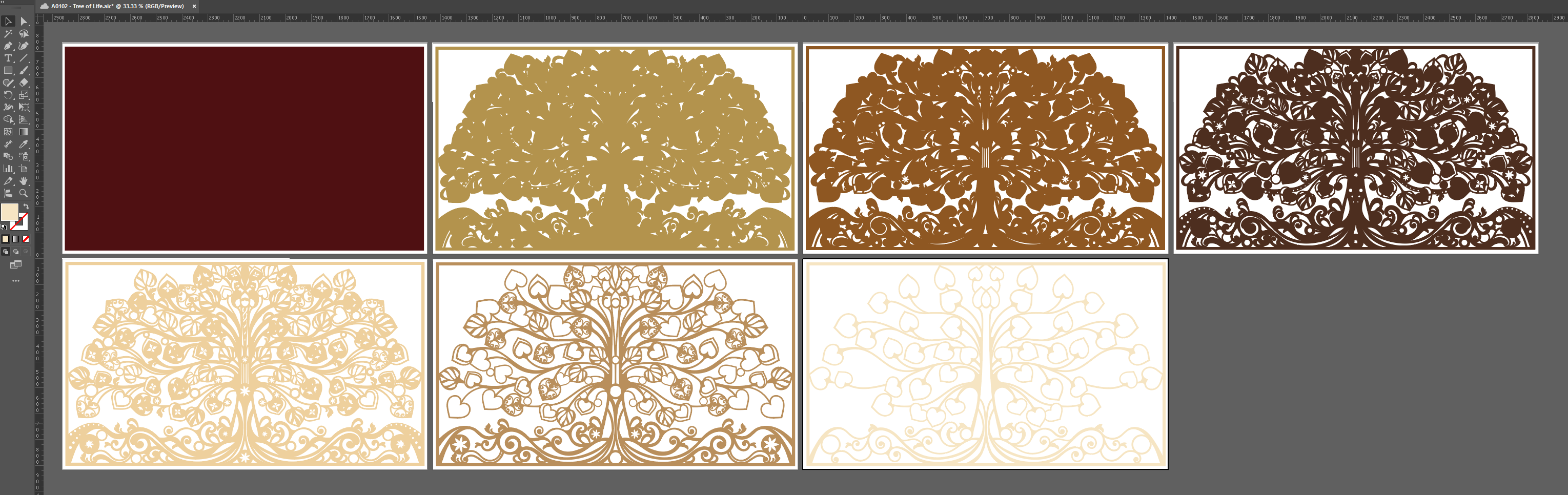3D Tree of Life Laser Cut File, Layered Mandala Wood Art
