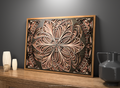 3D Layered Mandala Laser Cut SVG, Cosmic Floral Wall Art, Atomic Bloom