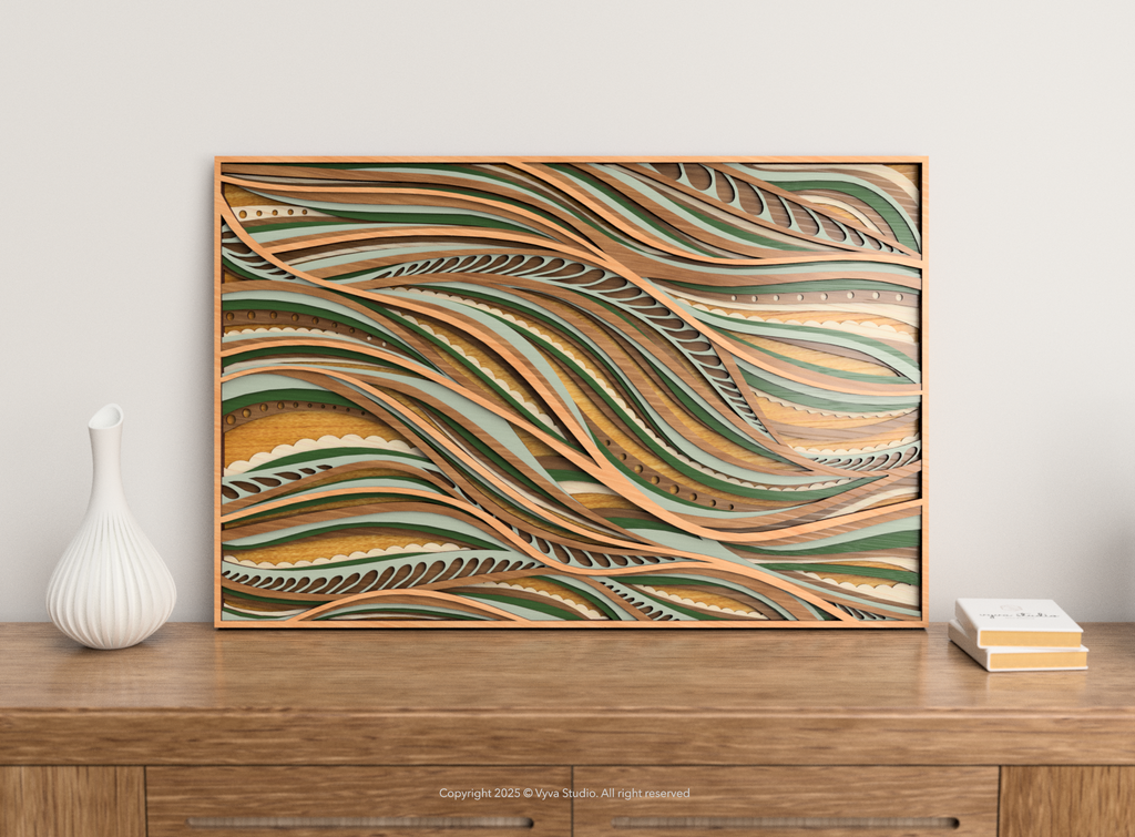 Nature Flow, 3D Layered Wall Art, Laser Cut File - A0079
