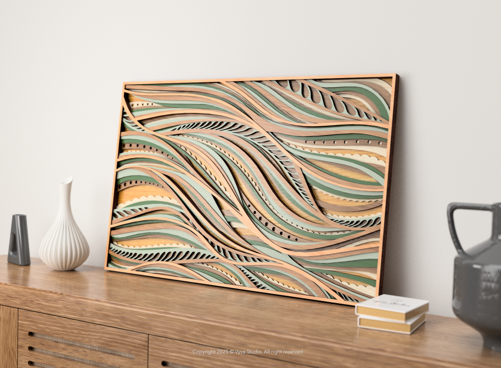 Nature Flow, 3D Layered Wall Art, Laser Cut File - A0079