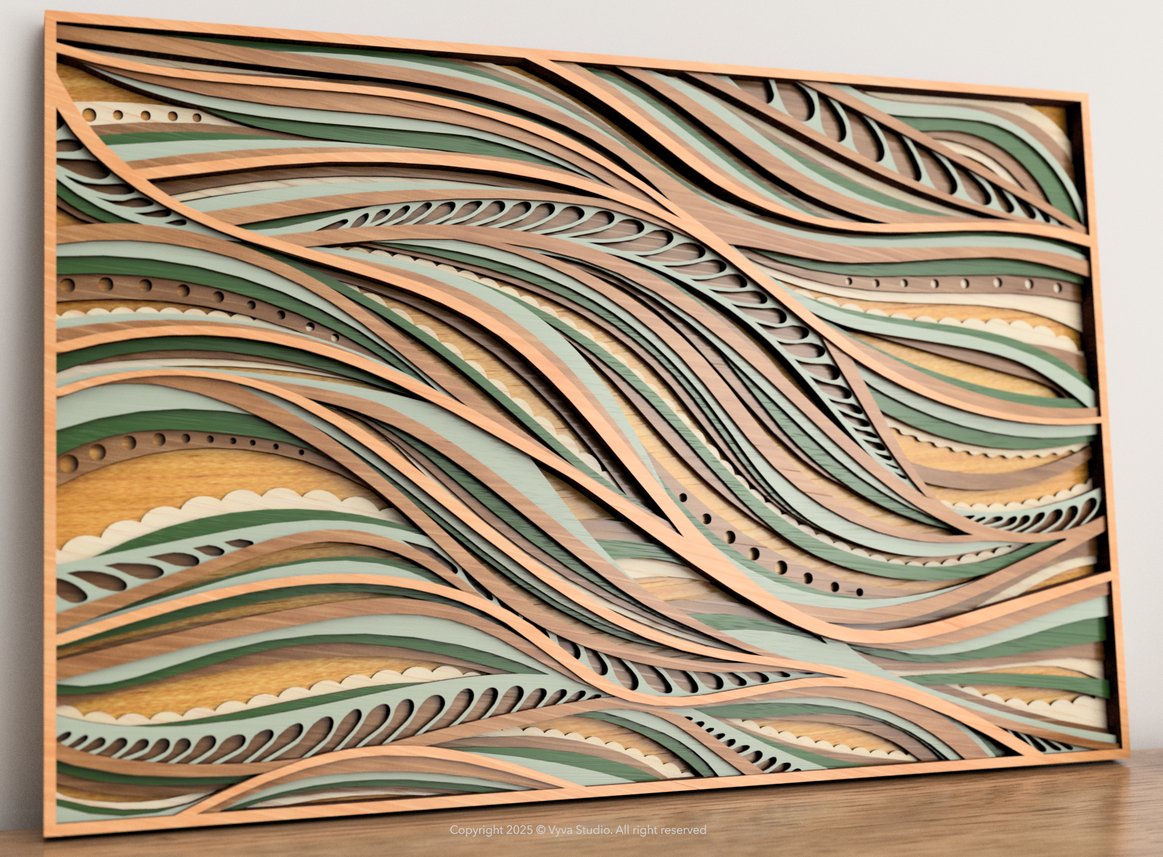 Nature Flow, 3D Layered Wall Art, Laser Cut File - A0079