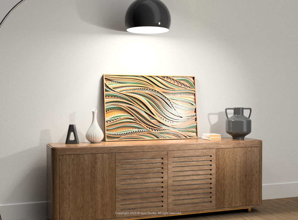 Nature Flow, 3D Layered Wall Art, Laser Cut File - A0079